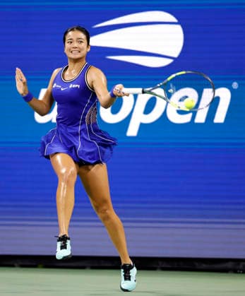 Alexandra Eala of the Philippines returns a ball to Mary.Stoiana in their first round match in Louis Armstrong Stadium at the 2026 US Open Tennis Championship at the USTA Billie Jean King National Tennis Center in New York City on Tuesday, September 1, 2026.  NYP20260901126 JOHNxANGELILLO