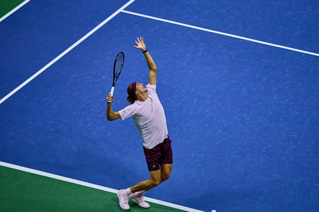 September 1, 2026, New York, New York, United States of America: Alexander Zverev of Germany is serving during the 2026 US Open - Tennis Championships Tennis 2026: US Open - Tennis Championships: 1st RD: ZVEREV Vs SONEGO  - ZUMAs343 20260901_zsp_s343_111 Copyright: xMathiasxSchulzx