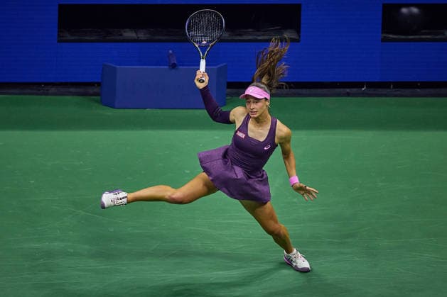 September 1, 2026, New York, New York, United States of America: Zeynep Sonmez of Turkey returns with forehand during the 2026 US Open - Tennis Championships Tennis 2026: US Open - Tennis Championships: 1st RD: GAUFF 6:3 6:4 SONMEZ  - ZUMAs343 20260901_zsp_s343_115 Copyright: xMathiasxSchulzx