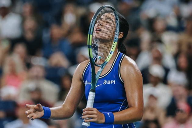 US Open tennis tournament - Day 3 Alexandra Eala of the Philippines reacts while in action against Mary Stoiana of the USA during their Women™s Singles round one match of the US Open Tennis Championships in Flushing Meadows, New York, USA, 01 September 2026. FLUSHING MEADOWS NEW YORK United States  Copyright: xOlgaxFedorovax