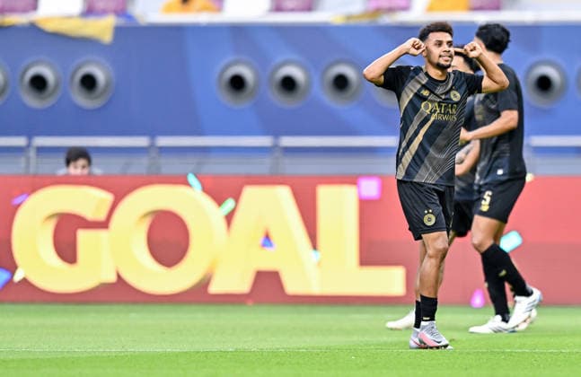QATAR CUP 2026 SEMI-FINAL MATCH AL-SADD SC AND AL-GHARAFA SC Hashim Ali Ali of Al-Sadd SC celebrates after scoring a goal during the Qatar Cup 2026 semi-final match between Al-Sadd SC and Al-Gharafa SC at Khalifa International Stadium in Doha, Qatar, on September 1, 2026. DOHA Qatar Copyright: xNOUSHADx