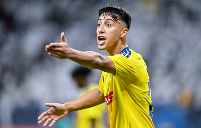 QATAR CUP 2026 SEMI-FINAL MATCH AL-SADD SC AND AL-GHARAFA SC Fabricio Diaz of Al-Gharafa SC reacts during the Qatar Cup 2026 semi-final match between Al-Sadd SC and Al-Gharafa SC at Khalifa International Stadium in Doha, Qatar, on September 1, 2026.2026. DOHA Qatar Copyright: xNOUSHADx