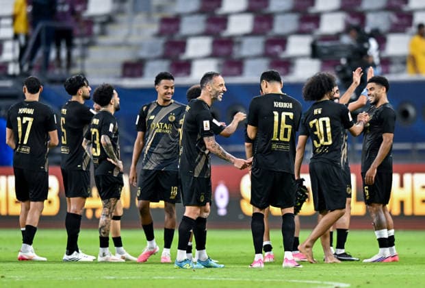 QATAR CUP 2026 SEMI-FINAL MATCH AL-SADD SC AND AL-GHARAFA SC Players of Al-Sadd SC celebrate after winning the Qatar Cup 2026 semi-final match between Al-Sadd SC and Al-Gharafa SC at Khalifa International Stadium in Doha, Qatar, on September 1, 2026. DOHA Qatar Copyright: xNOUSHADx