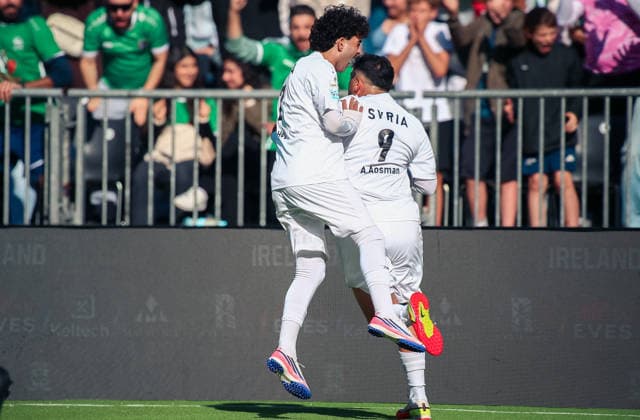 Essen, Deutschland, Europa: SOCCA World Cup 2026, Kleinfeldfußball (6 gegen 6), Gruppenspiel zwischen Syrien und Irland. Tor und Torjubel zum Aias Aosman Copyright: xAymanxAlahmedx