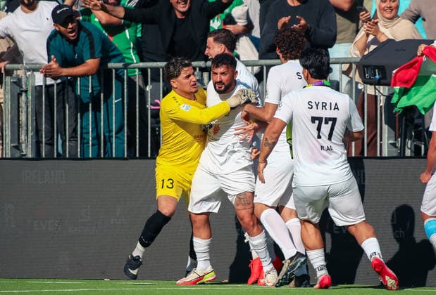 Essen, Deutschland, Europa: SOCCA World Cup 2026, Kleinfeldfußball (6 gegen 6), Gruppenspiel zwischen Syrien und Irland. Tor und Torjubel zum Aias Aosman Copyright: xAymanxAlahmedx