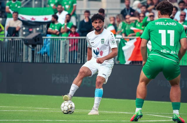 Essen, Deutschland, Europa: SOCCA World Cup 2026, Kleinfeldfußball (6 gegen 6), Gruppenspiel zwischen Syrien und Irland. Spielszenen, Zweikämpfe, Spieler und Emotionen während der Partie im Rahmen der internationalen SOCCA-Weltmeisterschaft in Essen. Copyright: xAymanxAlahmedx