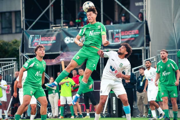 Essen, Deutschland, Europa: SOCCA World Cup 2026, Kleinfeldfußball (6 gegen 6), Gruppenspiel zwischen Syrien und Irland. Spielszenen, Zweikämpfe, Spieler und Emotionen während der Partie im Rahmen der internationalen SOCCA-Weltmeisterschaft in Essen. Copyright: xAymanxAlahmedx