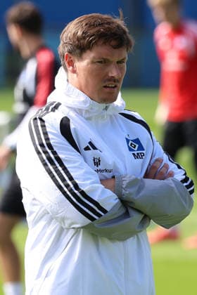 02.09.2026, xrekx, Fussball 1.Bundesliga, Hamburger SV - Training v.l. Merlin Polzin Trainer (Hamburger SV) Hamburg *** September 2, 2026, xrekx, Soccer, Bundesliga 1, Hamburger SV Training, with Merlin Polzin, Coach of Hamburger SV, Hamburg