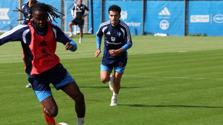 02.09.2026, xrekx, Fussball 1.Bundesliga, Hamburger SV - Training v.l. Zakaria El Ouahdi (Hamburger SV) Hamburg *** September 2, 2026, xrekx, Soccer, Bundesliga 1, Hamburger SV Training: Zakaria El Ouahdi, Hamburger SV, Hamburg