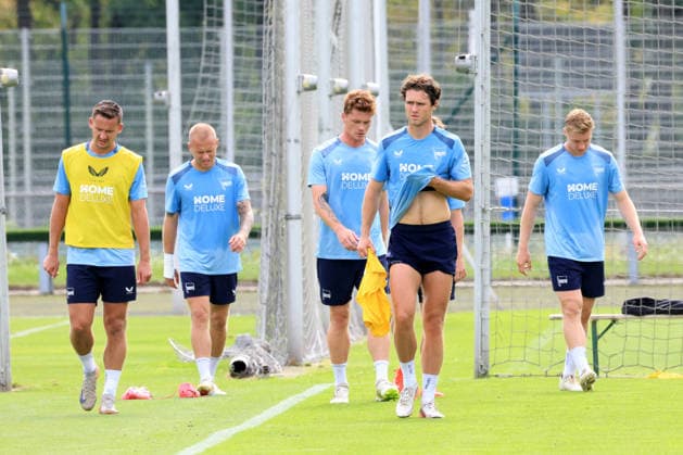 02.09.2026, DEU GER, Fussball , 2.Fussballbundesliga, Saison 2026 2027, Sportforum, Hertha BSC, Training Hertha-Spielerkreis, Paul Seguin ( Hertha BSC Berlin 30 ), Jon Dagur Thorsteinsson ( Hertha BSC Berlin 23 ), Sebastian Groenning ( Hertha BSC Berlin 17 ), Linus Jasper Gechter ( Hertha BSC Berlin 44 ), Julian Eitschberger ( Hertha BSC Berlin 2 ) 2. Liga: DFB DFL regulations prohibit any use of photographs as image sequences and or quasi-video) Berlin Sportforum Berlin Deutschland *** September 2, 2026, Germany, Soccer, 2. Bundesliga, 2026–2027 Season, Sportforum, Hertha BSC, Hertha Player Group Training, Paul Seguin, Hertha BSC Berlin 30, Jon Dagur Thorsteinsson, Hertha BSC Berlin 23, Sebastian Groenning, Hertha BSC Berlin 17, Linus Jasper Gechter, Hertha BSC Berlin 44, Julian Eitschberger, Hertha BSC Berlin 2, 2nd Division, DFB and DFL regulations prohibit any use of photographs as image sequences and or quasi-video; Berlin Sportforum, Berlin, Germany Copyright: xNordphotox xEnglerx