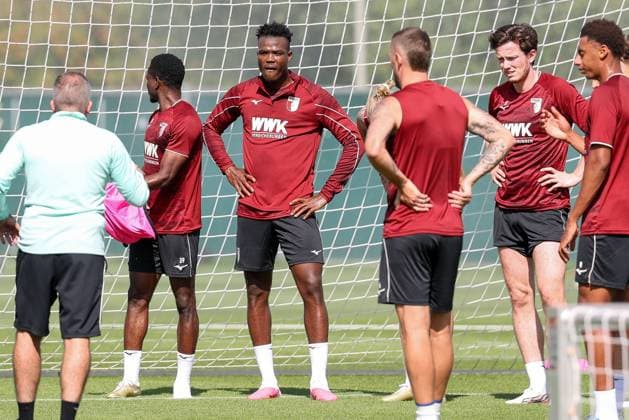 Juma Bah 35 (FC Augsburg), Training FC Augsburg, Fussball, 1. Bundesliga, Saison 2026 27, 02.09.2026 Augsburg Bayern Deutschland *** Juma Bah 35, FC Augsburg, FC Augsburg Training, Soccer, Bundesliga 1, 2026–27 Season, February 9, 2026, Augsburg, Bavaria, Germany Copyright: xkolbert-press ChristianxKolbertx