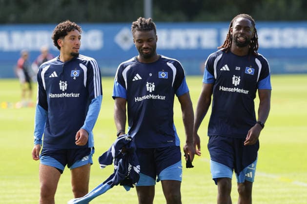 2026.09.02 xfsx Fussball 1. Bundesliga Hamburger Sportverein - Training am Volksparkstadion v.l. Bilal Nadir (Hamburger SV, 4), Terem Moffi (Hamburger SV, 9), Jordan Torunarigha (Hamburger SV, 23) (DFL DFB regulations prohibit any use of photographs as image sequences and or quasi-video. *** September 2, 2026 xfsx Soccer 1. Bundesliga Hamburger Sportverein Training at Volksparkstadion (from left) Bilal Nadir, Hamburger SV, 4, Terem Moffi, Hamburger SV, 9, Jordan Torunarigha, Hamburger SV, 23. DFL and DFB regulations prohibit any use of photographs as image sequences and or quasi-video. Copyright: HMBxMedia FernandoxSoares