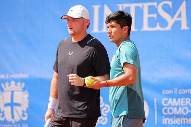 TENNIS - International Tennis Tournament - Como Lake Challenger Photo by IPA ABACAPRESS.COM88030937 - Matias Soto (CHI) and Finn Bass (GBR) during the Como Lake Challenger, an international tennis tournament in Como, Italy, on September 2, 2026 Como Italy  Copyright: xIPAxSport ABACAx