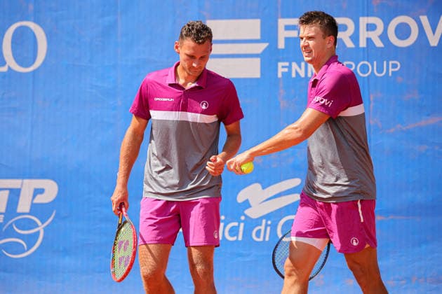 TENNIS - International Tennis Tournament - Como Lake Challenger Photo by IPA ABACAPRESS.COM88030945 - Karol Drzewiecki (POL) and Piotr Matuszewski (POL) during the Como Lake Challenger, an international tennis tournament in Como, Italy, on September 2, 2026 Como Italy  Copyright: xIPAxSport ABACAx