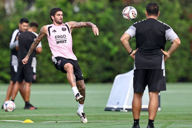FORT LAUDERDALE, FL - SEPTEMBER 2: Rodrigo de Paul (7) of Inter Miami CF is seen during an Inter Miami Training Session at Florida Blue Training Center on September 2, 2026 in Fort Lauderdale, Florida. (Photo by Chris Arjoon Icon Sportswire) SOCCER: SEP 2 Inter Miami CF Training EDITORIAL USE ONLY Icon2609020000011