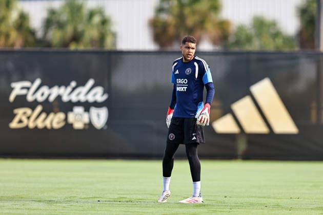 FORT LAUDERDALE, FL - SEPTEMBER 2: Dayne St. Clair (97) of Inter Miami CF is seen during an Inter Miami Training Session at Florida Blue Training Center on September 2, 2026 in Fort Lauderdale, Florida. (Photo by Chris Arjoon Icon Sportswire) SOCCER: SEP 2 Inter Miami CF Training EDITORIAL USE ONLY Icon2609020000022
