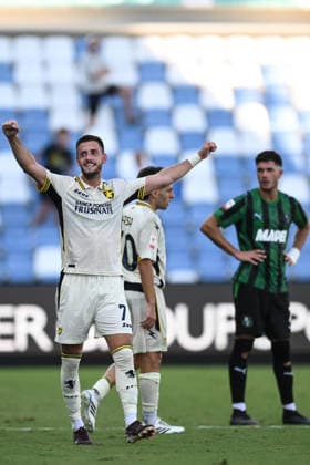 Ec Reggio Emilia 02 09 2026 - Coppa Italia Sassuolo-Frosinone foto Emanuele Comincini Image nella foto: esultanza gol Aleksa Terzic 