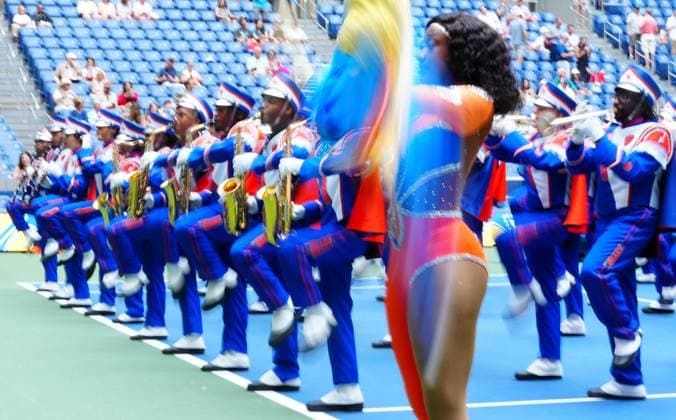 The Morgan State University marching band entertains fans on Arthur Ashe Court before play 2026 US Open, Day Four, USTA Billie Jean King National Tennis Center, New York, USA - 02 Sep 2026New York USTA Billie Jean King National T New York (NY) United States of America EDITORIAL USE ONLY No use with unauthorised audio, video, data, fixture lists, club league logos or live services. Online in-match use limited to 120 images, no video emulation. No use in betting, games or single club league player publications.  Copyright: xJavierxGarcia Shutterstockx 17124553j