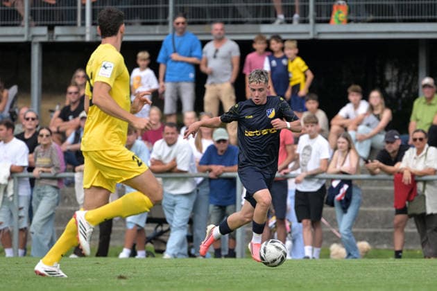 Tino Dannecker (TSV Ehningen, 07) am mit Ball TSV Ehningen vs. SG Sonnenhof Grossaspach, Fussball, DB-Regio wfv-Pokal Achtelfinale,Saison 2026 2027, 02.09.2026 TSV Ehningen vs. SG Sonnenhof Grossaspach, Fussball, DB-Regio wfv-Pokal Achtelfinale,Saison 2026 2027, 02.09.2026 Ehningen Copyright: xEibner-Pressefotox EP_TBR