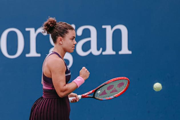 US Open tennis tournament - Day 4 Jasmine Paolini of Italy gestures as she plays against Lucrezia Stefanini or Italy during the Women s Singles second round match of the US Open Tennis Championships, in Flushing Meadows, New York, USA, 02 September 2026. FLUSHING MEADOWS NEW YORK United States  Copyright: xOLGAxFEDOROVAx