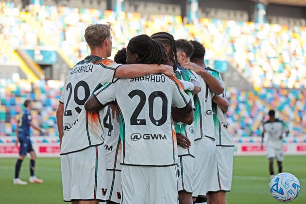 Venezia s richie sagrado celebrates after scoring the 0-1 goal for his team during the Coppa Italia soccer match between Udinese and Venezia at the Friuli Stadium in Udine, north east Italy - September 02, 2026. - Soccer  Copyright: xAndreaxBressanutti LaPressex