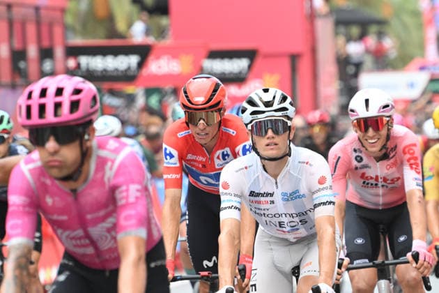 02-09-2026 Vuelta A Espana; Tappa 11 Cartagena - Lorca; 2026, Net Company - Ineos; 2026, Movistar; Onley, Edgar Oscar; Mas, Enric; Lorca; 