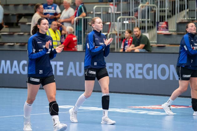 HSG Blomberg-Lippe (GER) vs. TuS Metzingen (GER), Handball, 1. Handball Bundesliga Frauen, Spieltag 2, Saison 2026 2027, Blomberg, 02.09.26 Karolina Jurenczyk (HSG Blomberg-Lippe, 81) beim Afuwaermen Blomberg Synflex-Arena an der Ulmenallee Deutschland