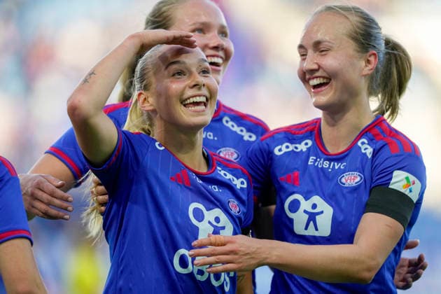 European Cup Qualifiers, Women: Valerenga vs. ZNK Radomlje, Oslo, September 2, 2026. Valerenga celebrates after a goal by Stine Brekken as Valerenga faces Slovenian side ZNK Radomlje in the second match of the women s European Cup qualifiers at Intility Stadium, Valerenga leads 2–0 after the first match. Photo: Terje Bendiksby, NTB, Oslo, Norway. EDITORIAL USE ONLY. RESTRICTED USE FOR BETTING COMPANIES  Copyright: xTerjexBendiksbyx xNTBx