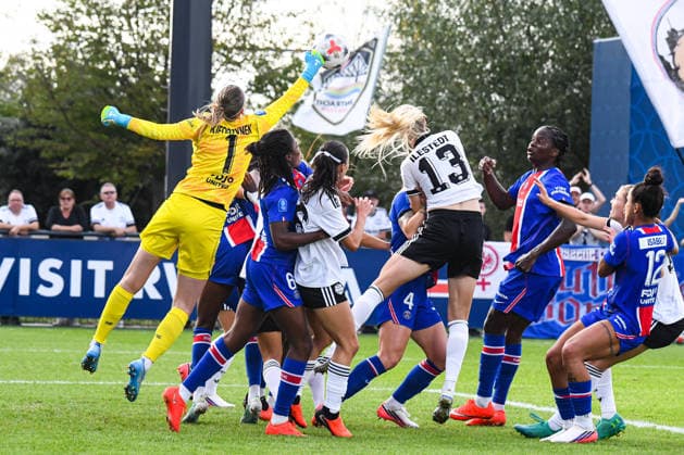 FOOTBALL : PSG vs Eintracht Francfort - UEFA Women™s Champions League - 02 09 2026 Kiedrzynek Katarzyna (PSG) Amanda Ilestedt (Eintracht Francfort) Jennifer Echegini (PSG) Hayley Raso (Eintracht Francfort) PoissyFrance  Copyright: xBaptistexAutissierx