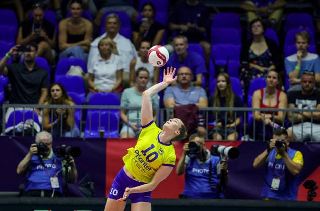 BRNO, TJECKIEN 20260902 Sveriges Isabelle Haak under kvartsfinalen i damernas volleyboll-EM mellan Italien och Sverige i Brno, Tjeckien. BRNO TJECKIEN x9200x