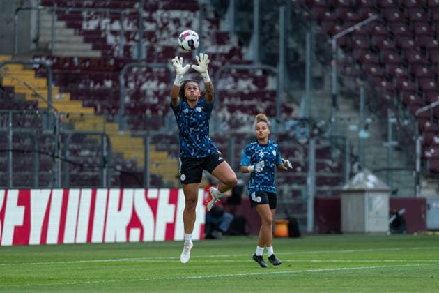 GENEVA, SWITZERLAND - SEPTEMBER 2 : Jacintha Weimar of Servette warms up before the UEFA Women s Champions League between Servette FC Chenois Féminin and AC Sparta Praha at Stade de Genève in Geneva, Switzerland. Copyright: xCarlaxBoticax xSPPx Sportspressphoto_SPR222178