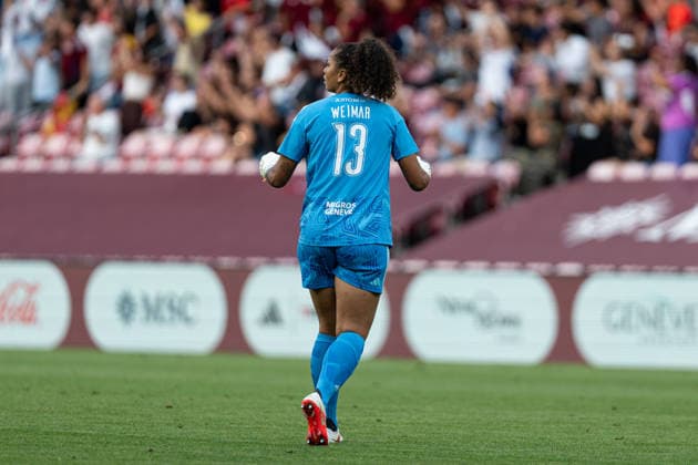 GENEVA, SWITZERLAND - SEPTEMBER 2 : Jacintha Weimar of Servette celebrates Servette s first goal (1-0) during the UEFA Women s Champions League between Servette FC Chenois Féminin and AC Sparta Praha at Stade de Genève in Geneva, Switzerland. Copyright: xCarlaxBoticax xSPPx Sportspressphoto_SPR222193