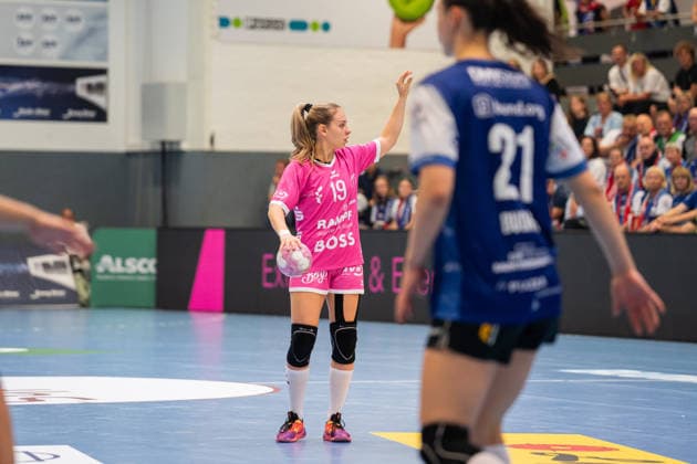 HSG Blomberg-Lippe (GER) vs. TuS Metzingen (GER), Handball, 1. Handball Bundesliga Frauen, Spieltag 2, Saison 2026 2027, Blomberg, 02.09.26 Johanna Farkas (TuS Metzingen, 19) beim Spielaufbau Blomberg Synflex-Arena an der Ulmenallee Deutschland