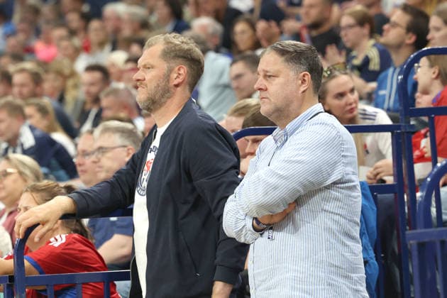 Handball Opel Handball Bundesliga 2026 2027 - Handball Verein Hamburg vs. TVB Stuttgart Sportdirektor Johannes Bitter (Hamburg), Philipp J. Müller, Gesellschafter und Aufsichtsrat Barclays Arena Hamburg