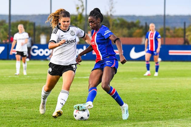 FOOTBALL : PSG vs Eintracht Francfort - UEFA Women™s Champions League - 02 09 2026 Naomie Feller (PSG) Noemi Ivelj (Eintracht Francfort) PoissyFrance  Copyright: xBaptistexAutissierx