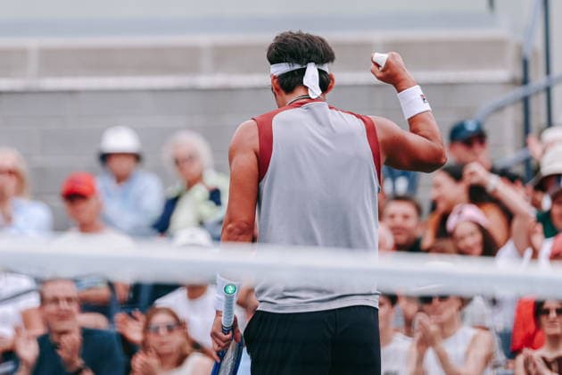 US Open tennis tournament - Day 4 Yunchaokete Bu of China gestures as he plays against Rafael Jodar of Spain during the Men s Singles second round match of the US Open Tennis Championships, in Flushing Meadows, New York, USA, 02 September 2026. FLUSHING MEADOWS NEW YORK United States  Copyright: xOLGAxFEDOROVAx