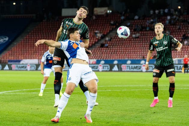 Fussball, Schweiz: Brack Super League, 6. Spieltag: Grasshopper Club Zürich vs. FC St. Gallen 1879, Mittwoch, 02.09.2026 (Stadion Letzigrund, Zürich); Jozo Stanic (4, FC St. Gallen), Nikolas Muci (9, Grasshopper Club Zürich), Lukas Daschner (10, FC St. Gallen) Copyright: xValentinxDomgjonix