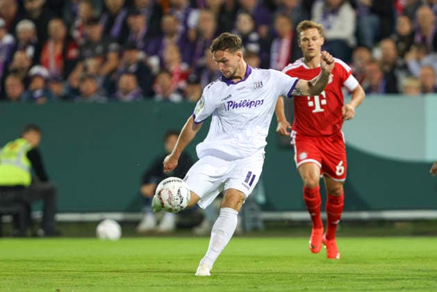 Robin Meissner (VfL Osnabrueck) erzielt das Tor zum 1:0 waehrend des DFB-Pokal Spiels zwichen VfL Osnabrueck v FC Bayern Muenchen, Bremer Bruecke am 02. September 2026 in Osnabrueck, Deutschland. (Foto von Oliver Kaelke DeFodi Images) +++ Robin Meissner (VfL Osnabrueck) scores his team s first goal during the DFB-Pokal match between VfL Osnabrueck v FC Bayern Muenchen at Bremer Bruecke on September 2, 2026 in Osnabrueck, Germany. (Photo by Oliver Kaelke DeFodi Images) (Photo by Oliver Kaelke DeFodi Images) - *** Robin Meissner of VfL Osnabrück scores the 1-0 goal during the DFB Cup match between VfL Osnabrück and FC Bayern Munich at Bremer Brücke on September 2, 2026, in Osnabrück, Germany. Photo by Oliver Kaelke, DeFodi Images. Robin Meissner of VfL Osnabrück scores his team’s first goal during the DFB Cup match between VfL Osnabrück and FC Bayern Munich at Bremer Brücke on September 2, 2026 in Osnabrück, Germany Photo by Oliver Kaelke, DeFodi Images Photo by Oliver Kaelke, DeFodi Images