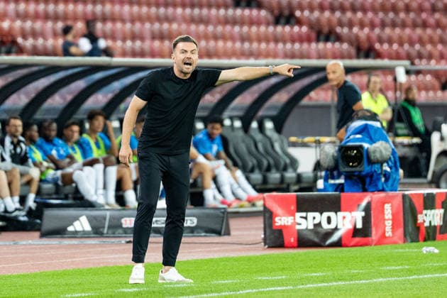 Fussball, Schweiz: Brack Super League, 6. Spieltag: Grasshopper Club Zürich vs. FC St. Gallen 1879, Mittwoch, 02.09.2026 (Stadion Letzigrund, Zürich); Enrico Maassen (Trainer, FC St. Gallen) Copyright: xValentinxDomgjonix