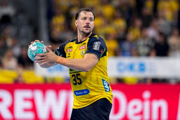 Kentin Mahe (RNL, 35), am Ball, Einzelbild, Einzelfoto, Aktion, Action, 02.09.2026, Mannheim (Deutschland), Handball, Bundesliga, Rhein-Neckar Löwen - VfL Gummersbach