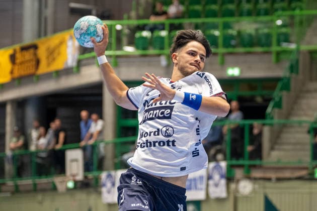 Patrick Volz (SG Flensburg Handewitt, 28) beim Wurf. Bergischer HC vs. SG Flensburg-Handewitt, Handball, Opel HBL, 02. Spieltag, Saison 2026 2027, 02.09.2026 Bergischer HC vs. SG Flensburg-Handewitt, Handball, Opel HBL, 02. Spieltag, Saison 2026 2027, 02.09.2026 Wuppertal Copyright: xEibner-Pressefoto ThomasxHaeslerx EP_THR