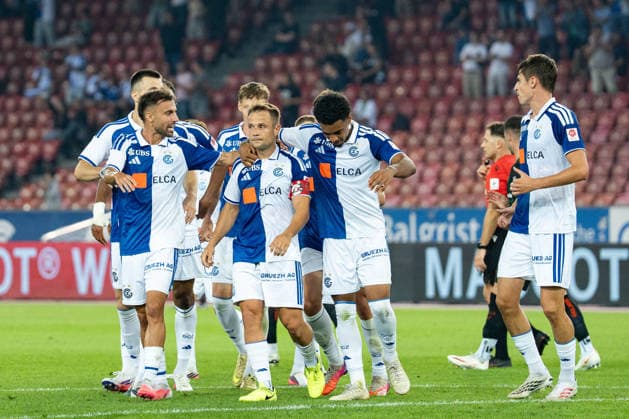 Fussball, Schweiz: Brack Super League, 6. Spieltag: Grasshopper Club Zürich vs. FC St. Gallen 1879, Mittwoch, 02.09.2026 (Stadion Letzigrund, Zürich); Torjubel Grasshopper Club Zürich nach dem Tor von Amir Abrashi (6, Grasshopper Club Zürich) zum 1:0, Tor GC Zürich Copyright: xValentinxDomgjonix