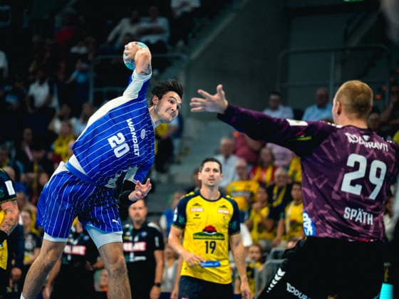 02.09.2026, xwppx, Handball Opel HBL, Rhein-Neckar-Löwen - VfL Gummersbach v.l. Ludvig Hallbäck (VfL Gummersbach) Mannheim