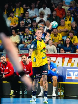 02.09.2026, xwppx, Handball Opel HBL, Rhein-Neckar-Löwen - VfL Gummersbach v.l. Edwin Aspenback (Rhein-Neckar Löwen) Mannheim