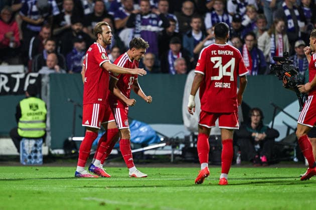 02.09.2026, Fussball, DFB-Pokal, VfL Osnabrück - FC Bayern München, Tom Bischof (FC Bayern München) freut sich über das Tor zum 1:2, xRHR-FOTO DEx Copyright: TeresaxKroeger RHR-FOTOx RHR-FOTO DE