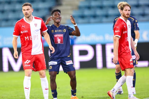 2. September 2026, Fussball, Brack Super League 2026 27, Runde 6, FC Luzern gegen FC Vaduz, Thermoplan Arena, Luzern, Schweiz Faveurdi Bongeli (18, FC Luzern) mit einer weiteren guten Torchance für den FC Luzern Photo: Urs Ottiger