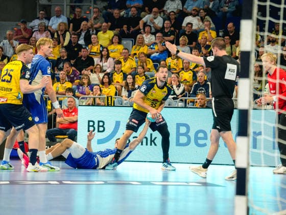 02.09.2026, xwppx, Handball Opel HBL, Rhein-Neckar-Löwen - VfL Gummersbach v.l. Kentin MahÃ (Rhein-Neckar Löwen) Mannheim