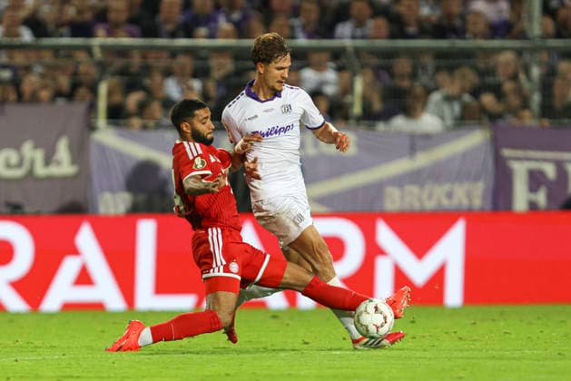 Ismael Saibari (FC Bayern Muenchen) und Robin Fabinski (VfL Osnabrueck) im Zweikampf waehrend des DFB-Pokal Spiels zwichen VfL Osnabrueck v FC Bayern Muenchen, Bremer Bruecke am 02. September 2026 in Osnabrueck, Deutschland. (Foto von Oliver Kaelke DeFodi Images) +++ Ismael Saibari (FC Bayern Muenchen) und Robin Fabinski (VfL Osnabrueck) battle for the ball during the DFB-Pokal match between VfL Osnabrueck v FC Bayern Muenchen at Bremer Bruecke on September 2, 2026 in Osnabrueck, Germany. (Photo by Oliver Kaelke DeFodi Images) (Photo by Oliver Kaelke DeFodi Images) -