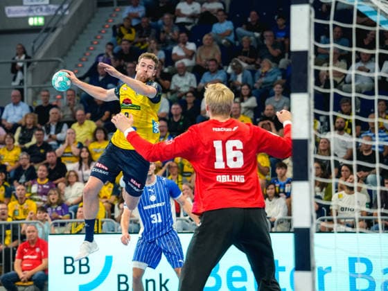 02.09.2026, xwppx, Handball Opel HBL, Rhein-Neckar-Löwen - VfL Gummersbach v.l. Tim Nothdurft (Rhein-Neckar Löwen), Bertram Obling (VfL Gummersbach) Mannheim