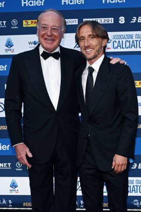 Db Milano 02 09 2026 - Gran Gala™ del Calcio Aic 2026 foto Daniele Buffa Image nella foto: Luka Modric-Paolo Scaroni 
